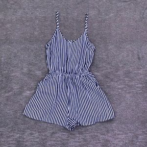 Striped Blue and White Romper